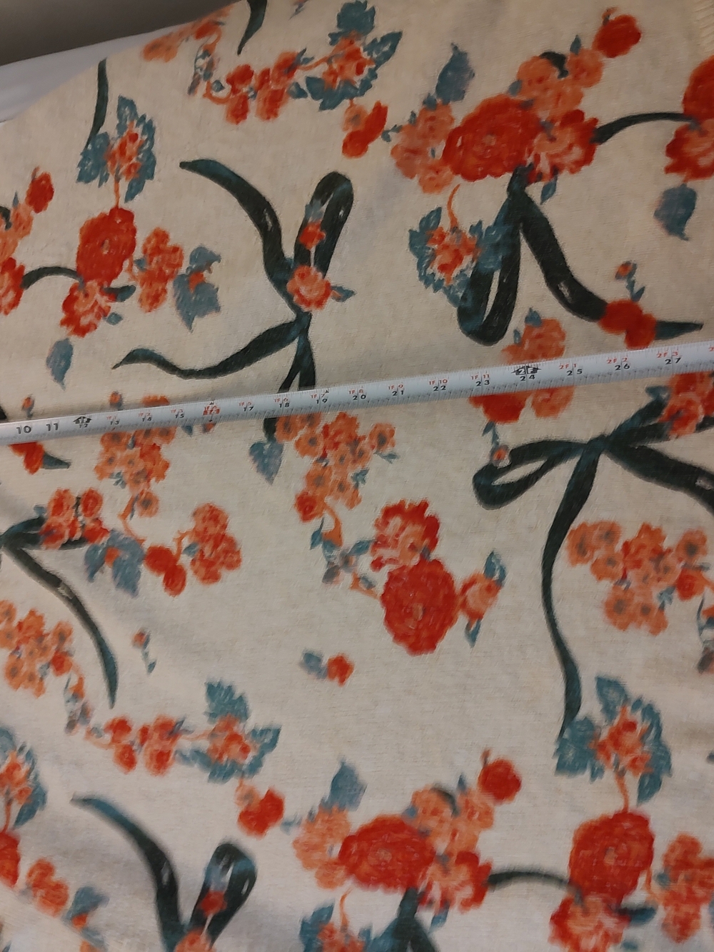 LC Lauren Conrad Cream Midi Skirt with Orange & Green Floral Print - Picture 5 of 5